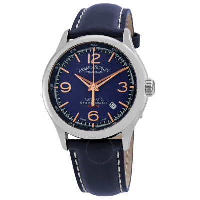Armand Nicolet Mha Automatic Blue Dial Men's Watch A840haa-bs-p140bu2 In Blue / Gold Tone / Rose / Rose Gold Tone