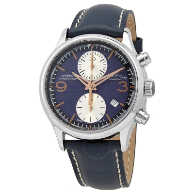 Armand Nicolet Mha Automatic Blue Dial Watch A844haa-bs-p140bu2 In Blue / Gold Tone / Rose / Rose Gold Tone