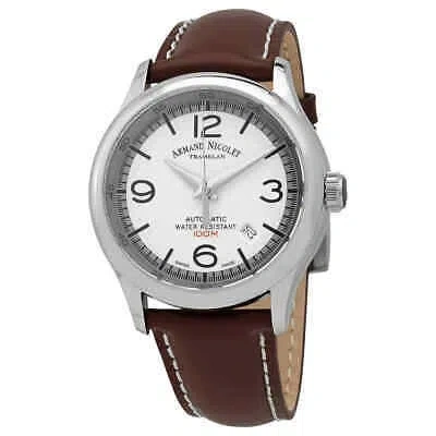Pre-owned Armand Nicolet Mha Automatic White Dial Watch A840haa-ag-p140mr2