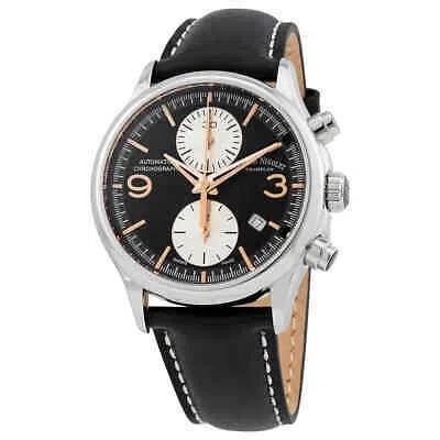 Pre-owned Armand Nicolet Mha Chronograph Automatic Black Dial Mens Watch A844haa-nsp140nr2