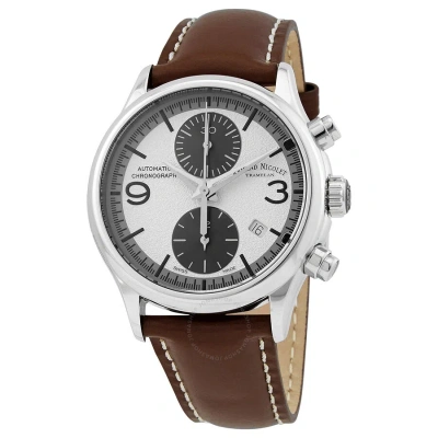 Armand Nicolet Mha Chronograph Automatic Silver Dial Men's Watch A844haa-ag-p140mr2 In Brown