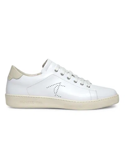 Armando Cabral Men's Bamako Logo Leather Low-top Sneakers In Slight White
