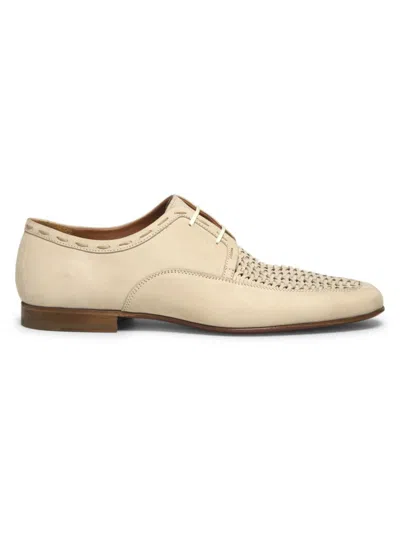 Armando Cabral Men's Lisboa Woven Leather Lace-up Shoes In Bianco Nubuck