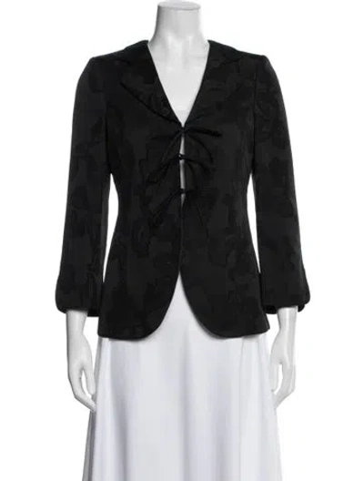 Pre-owned Armani Collezioni 2006 Patterned Blazer In Black