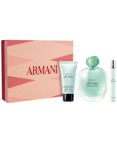Armani Collezioni 3-pc. Acqua Di Gioia Eau De Parfum And Body Lotion Gift Set In Transparent