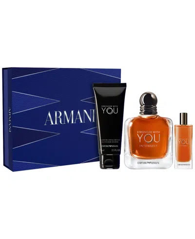 Armani Collezioni 3-pc. Stronger With You Intensely Eau De Parfum And Shower Gel Father's Day Gift Set In Transparent
