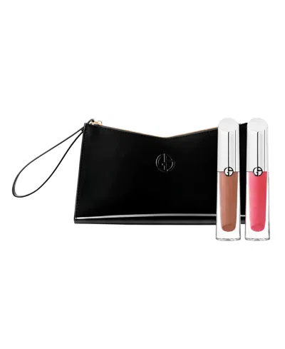Armani Collezioni 3-piece Beauty Prisma Gloss Duo & Pouch Set In Transparent