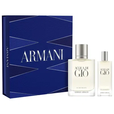 Armani Collezioni Acqua Di Giò Eau De Toilette Father's Day Gift Set With Travel Spray In Transparent