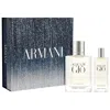 Armani Collezioni Acqua Di Giò Eau De Toilette Men's Cologne Gift Set With Travel Spray