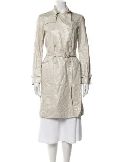 Pre-owned Armani Collezioni Animal Print Trench Coat In Neutral