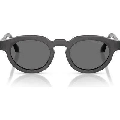 Armani Collezioni Armani 47mm Round Sunglasses In Gray