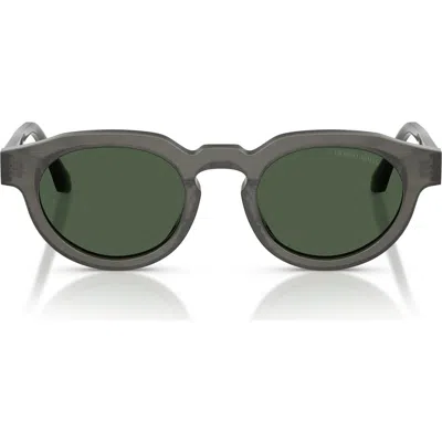 Armani Collezioni Armani 47mm Round Sunglasses In Green