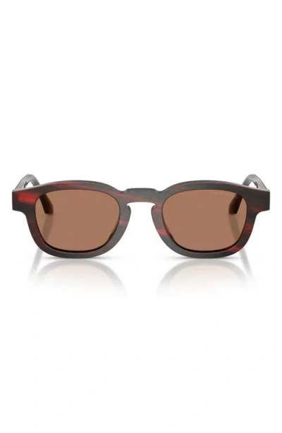 Armani Collezioni Armani 48mm Rectangle Sunglasses In Brown