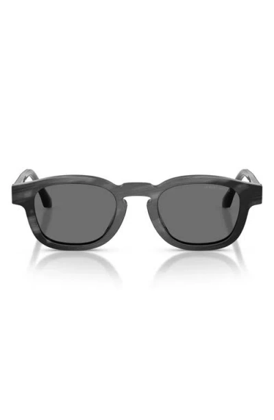 Armani Collezioni Armani 48mm Rectangle Sunglasses In Black