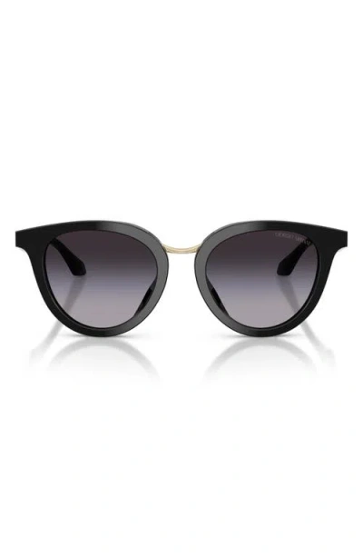 Armani Collezioni Armani 49mm Round Sunglasses In Black
