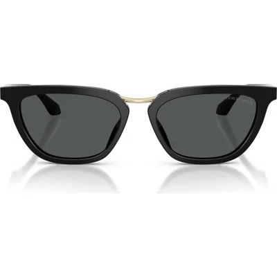 Armani Collezioni Armani 54mm Butterfly Sunglasses In Black