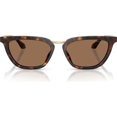 Armani Collezioni Armani 54mm Butterfly Sunglasses In Brown