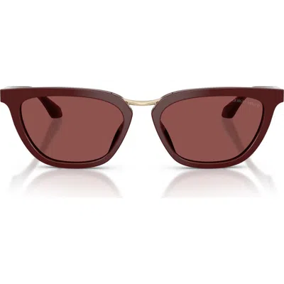 Armani Collezioni Armani 54mm Butterfly Sunglasses In Burgundy
