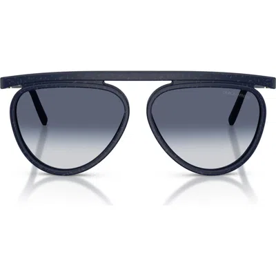 Armani Collezioni Armani 58mm Pilot Sunglasses In Matte Blue/grey Gradient