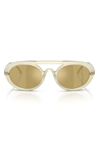 Armani Collezioni Armani Ar8256 52mm Oval Sunglasses In Transparent Yellow/green