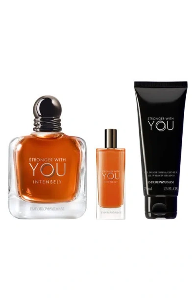 Armani Collezioni Armani Beauty Stronger With You Intensely 3-piece Cologne Gift Set $163 Value In No Color