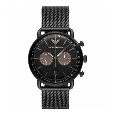 Armani Collezioni Armani Black Steel Men's Watch