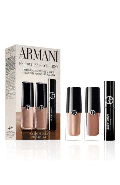 Armani Collezioni Armani Effortless Eyes Eyeshadow & Mascara Trio Gift Set $94 Value In Transparent