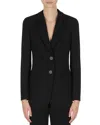 Armani Collezioni Emporio Armani Barathea Stretch Wool Blazer In Solid Black