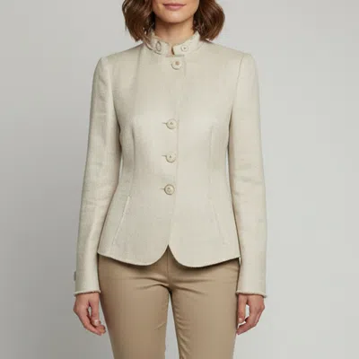 Pre-owned Armani Collezioni Beige Linen Blend Single Breasted Blazer M In Sand