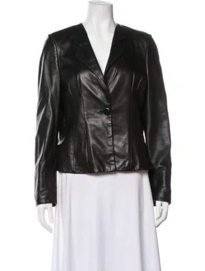 Pre-owned Armani Collezioni Biker Jacket In Black