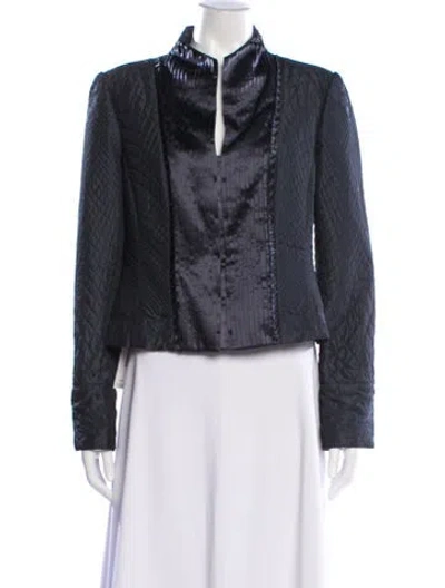 Pre-owned Armani Collezioni Biker Jacket In Blue