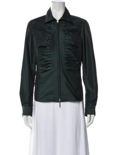 Pre-owned Armani Collezioni Biker Jacket In Green