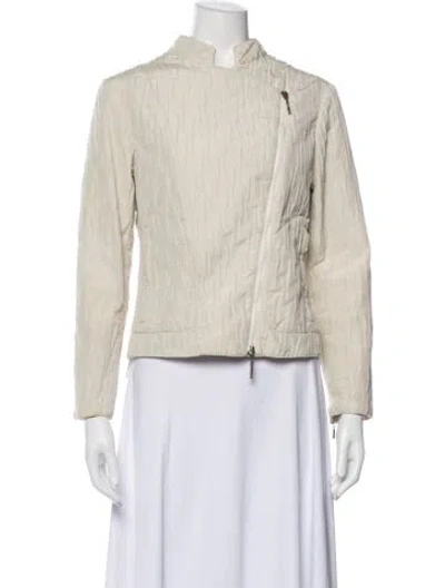 Pre-owned Armani Collezioni Biker Jacket In Neutral