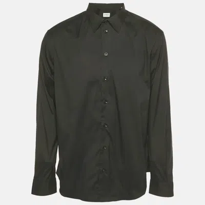 Pre-owned Armani Collezioni Black Cotton Blend Full Sleeve Shirt Xl