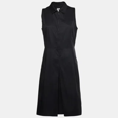 Pre-owned Armani Collezioni Black Cotton Sleeveless Midi Dress Xl