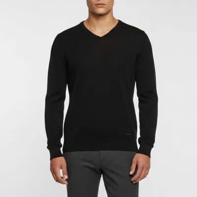 Pre-owned Armani Collezioni Black Knit Long Sleeve Sweater Xs