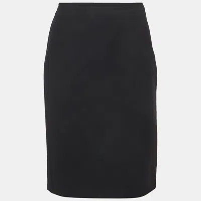 Pre-owned Armani Collezioni Black Knit Pencil Skirt L
