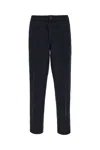 Armani Collezioni Black Linen Blend Pants In Blue