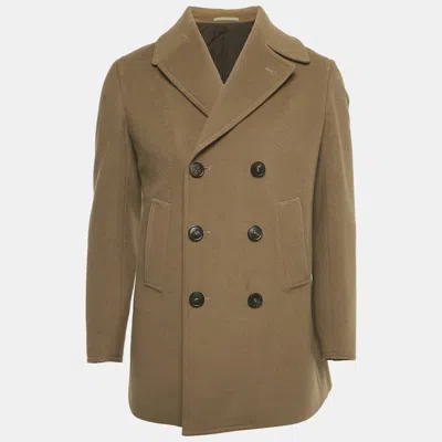 Pre-owned Armani Collezioni Brown Wool Double Breasted Coat M
