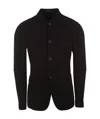Armani Collezioni Button Casual Jacket In Black