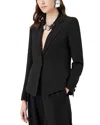 Armani Collezioni Emporio Armani Cady Crepe Blazer In Solid Black
