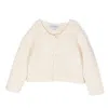Armani Collezioni Cardigan With Logoed Buttons In Panna