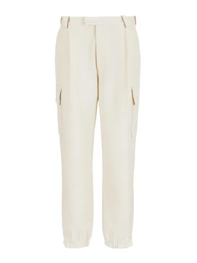 Armani Collezioni Cargo Trousers In White