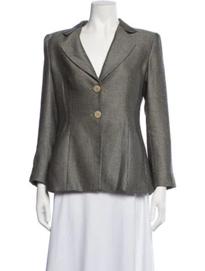 Pre-owned Armani Collezioni Cashmere Plaid Print Blazer In Neutrals