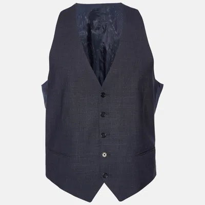 Pre-owned Armani Collezioni Charcoal Grey Wool Vest L