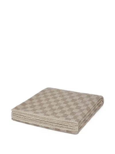 Armani Collezioni Checked Blanket In Neutrals