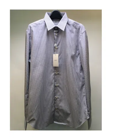 Armani Collezioni Checkered Detail Shirt In Gray