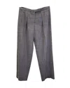 Armani Collezioni Collezioni Plaid Pleated Straight-leg Trousers In Grey Wool Blend In Grey