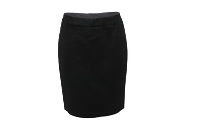 Armani Collezioni Collezioni Textured Pencil Skirt In Black Polyester