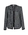 Armani Collezioni Collezioni Tweed Jacket In Blue Wool In Blue
